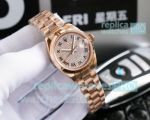 Swiss Clone Rolex Datejust Ladies Watch Rose Gold Diamond Dial 28mm